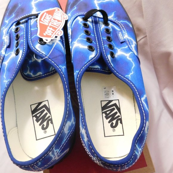 Vans Authentic Lightning Blue & Black Skate Shoes Men's Size 10 New - Picture 3 of 5